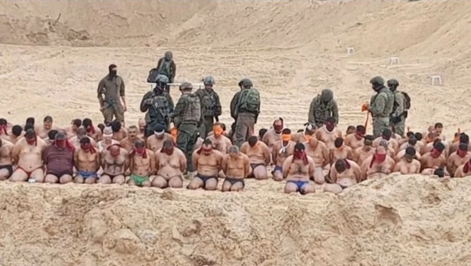 ŠTA SE OVO DEŠAVA U GAZI? Izraelska vojska skinula desetine muškaraca u pustinji, vezali im oči, a onda ih potrpali u kamion (FOTO)